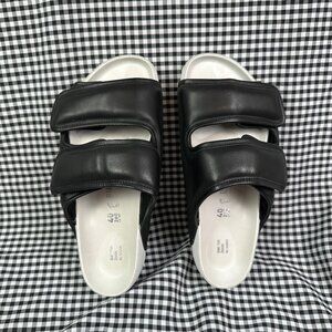Birkenstock 1774 Cosy by Dingyun Zhang Black Padded Leather Regular Sandal EU 40